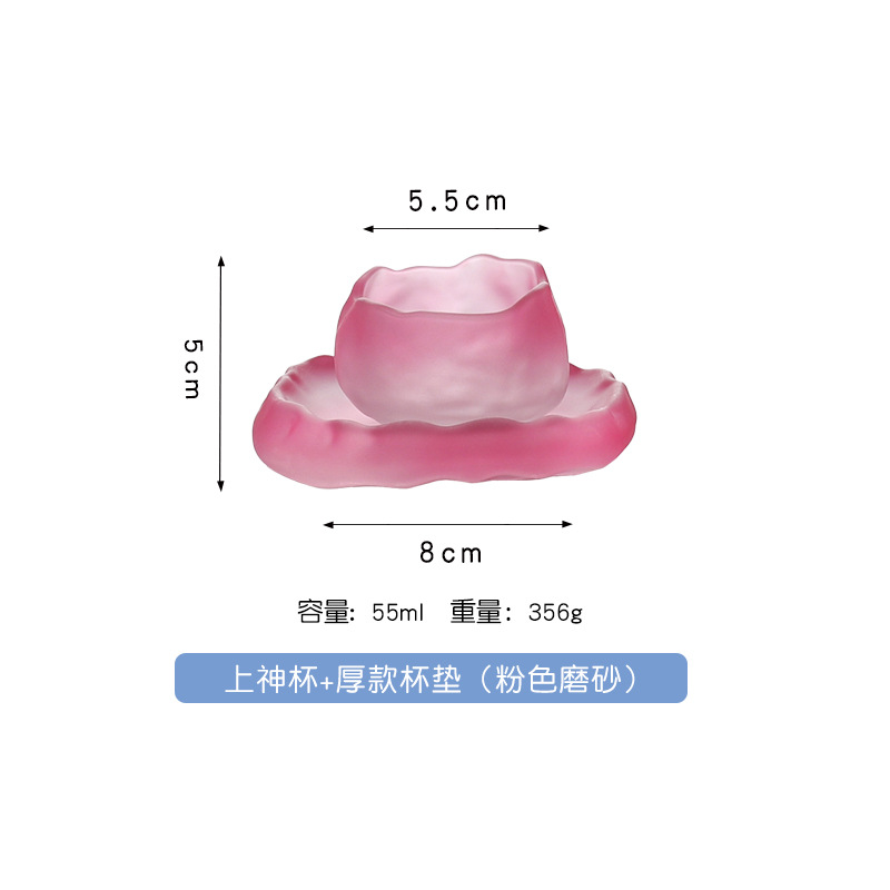Bộ chén Liên Hoa Pha Lê, kèm đĩa - dung tích 55ml