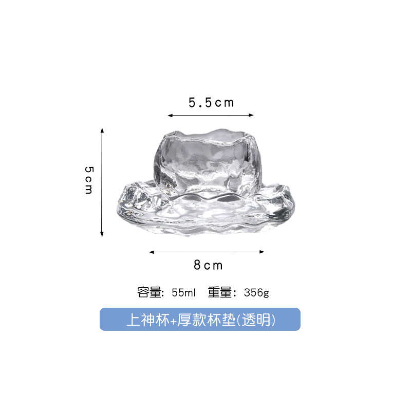 Bộ chén Liên Hoa Pha Lê, kèm đĩa - dung tích 55ml