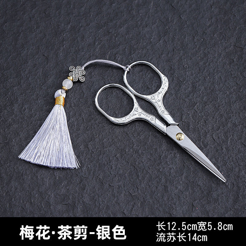 Kéo cắt gói trà hoa mai - kt: 12.5*5.8*14cm