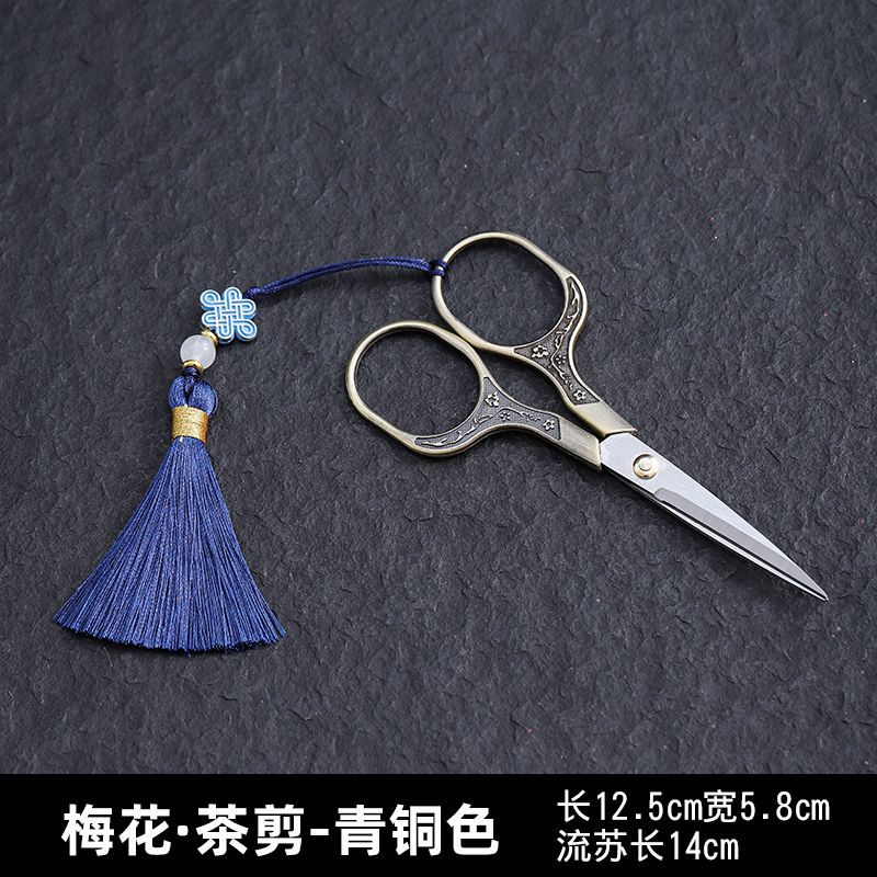 Kéo cắt gói trà hoa mai - kt: 12.5*5.8*14cm