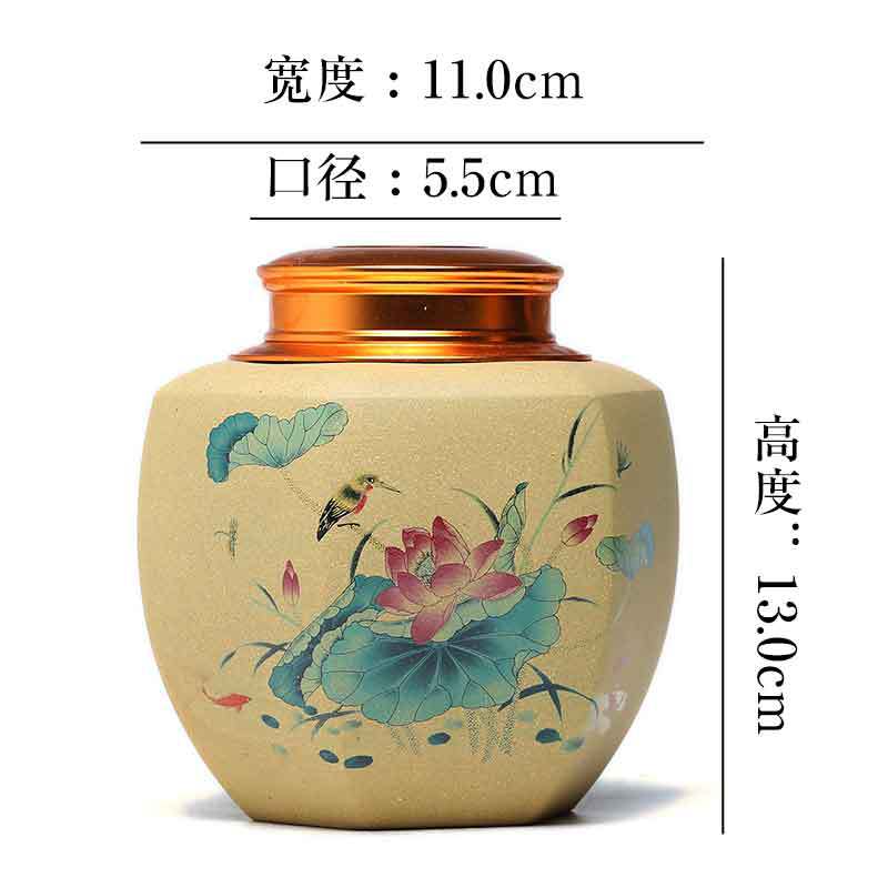 Hũ đựng trà đoản nê 2 nắp - không hộp