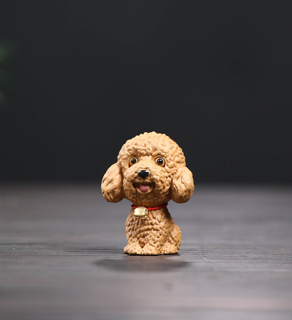 Pet trà - Poodle - Tử sa - kt: 5.9*4.4*3.6cm - 105g