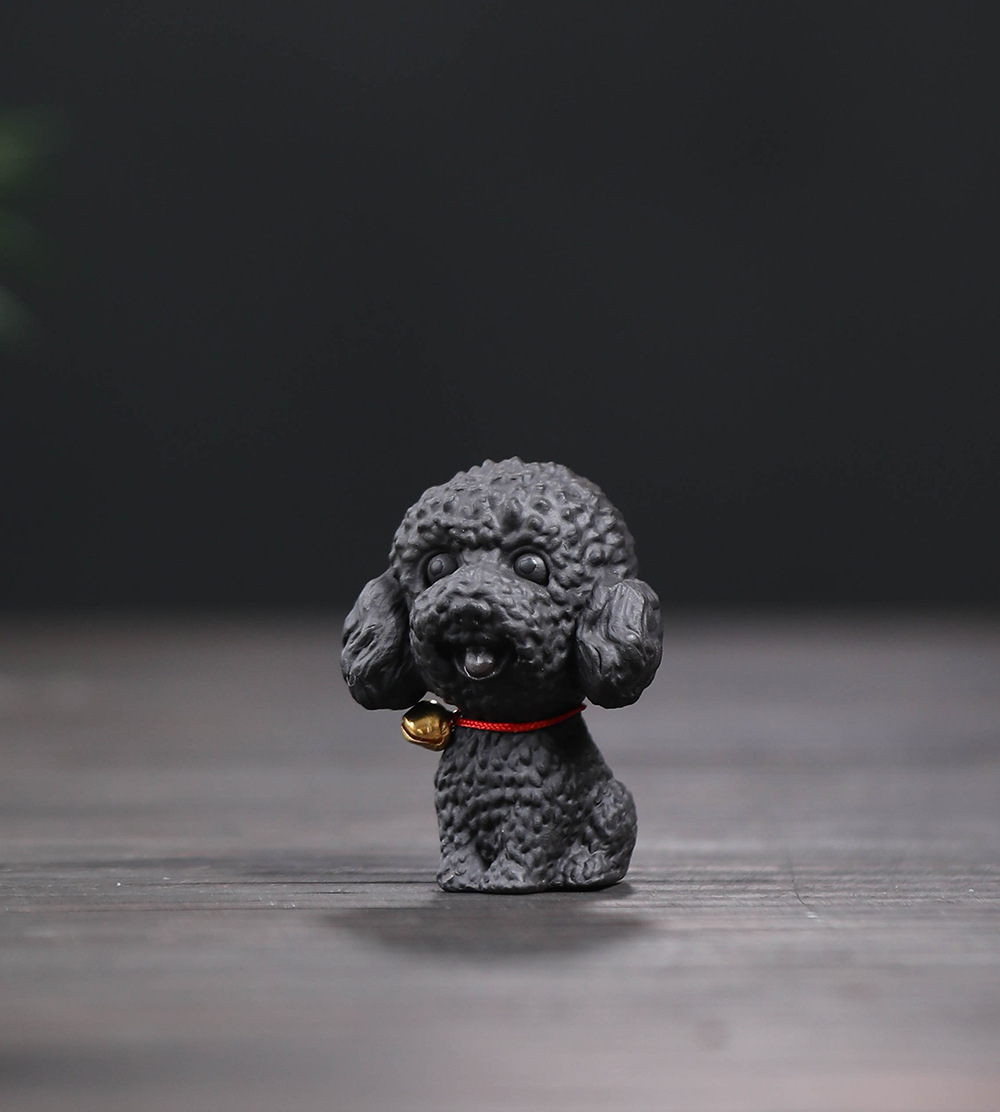 Pet trà - Poodle - Tử sa - kt: 5.9*4.4*3.6cm - 105g