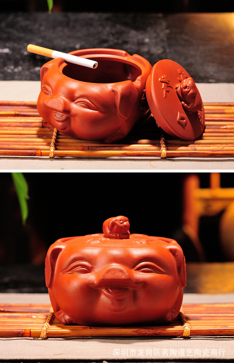 Gạt Tàn Gốm Hình Heo