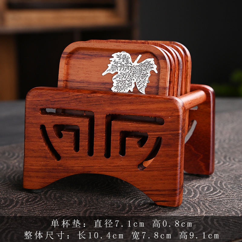 Đế chén khảm bạc