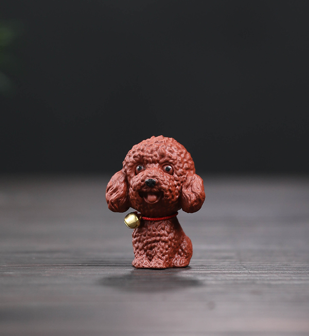 Pet trà - Poodle - Tử sa - kt: 5.9*4.4*3.6cm - 105g