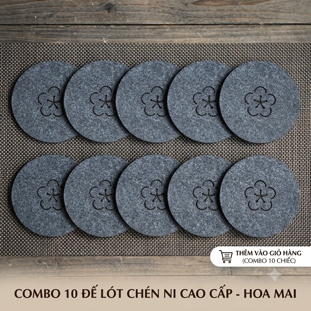 COMBO 10 đế chén nỉ cách nhiệt DC22-25