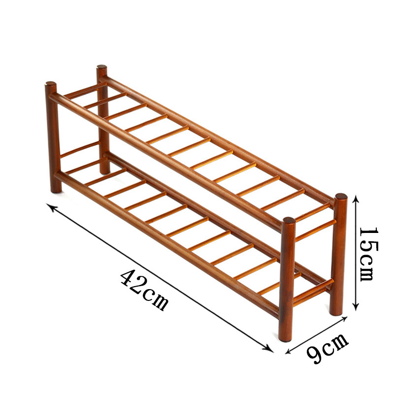 Gác chén bậc thang 2 tầng - Chất liệu Gỗ - KT: 42*15*9cm