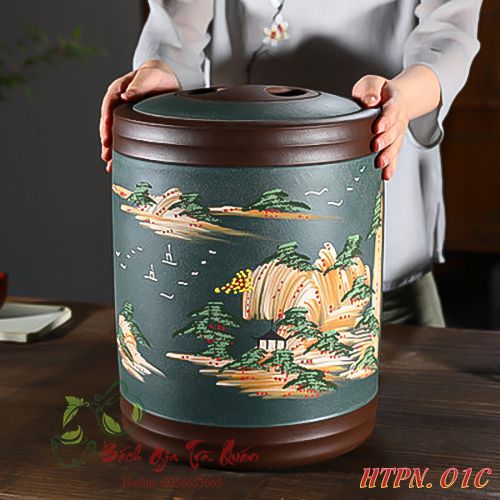 Hũ Đựng Các Dòng Trà Cỡ Lớn - Màu Xanh - HTPN01