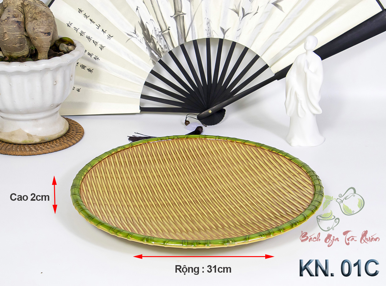 Khay nhựa giả mây tre