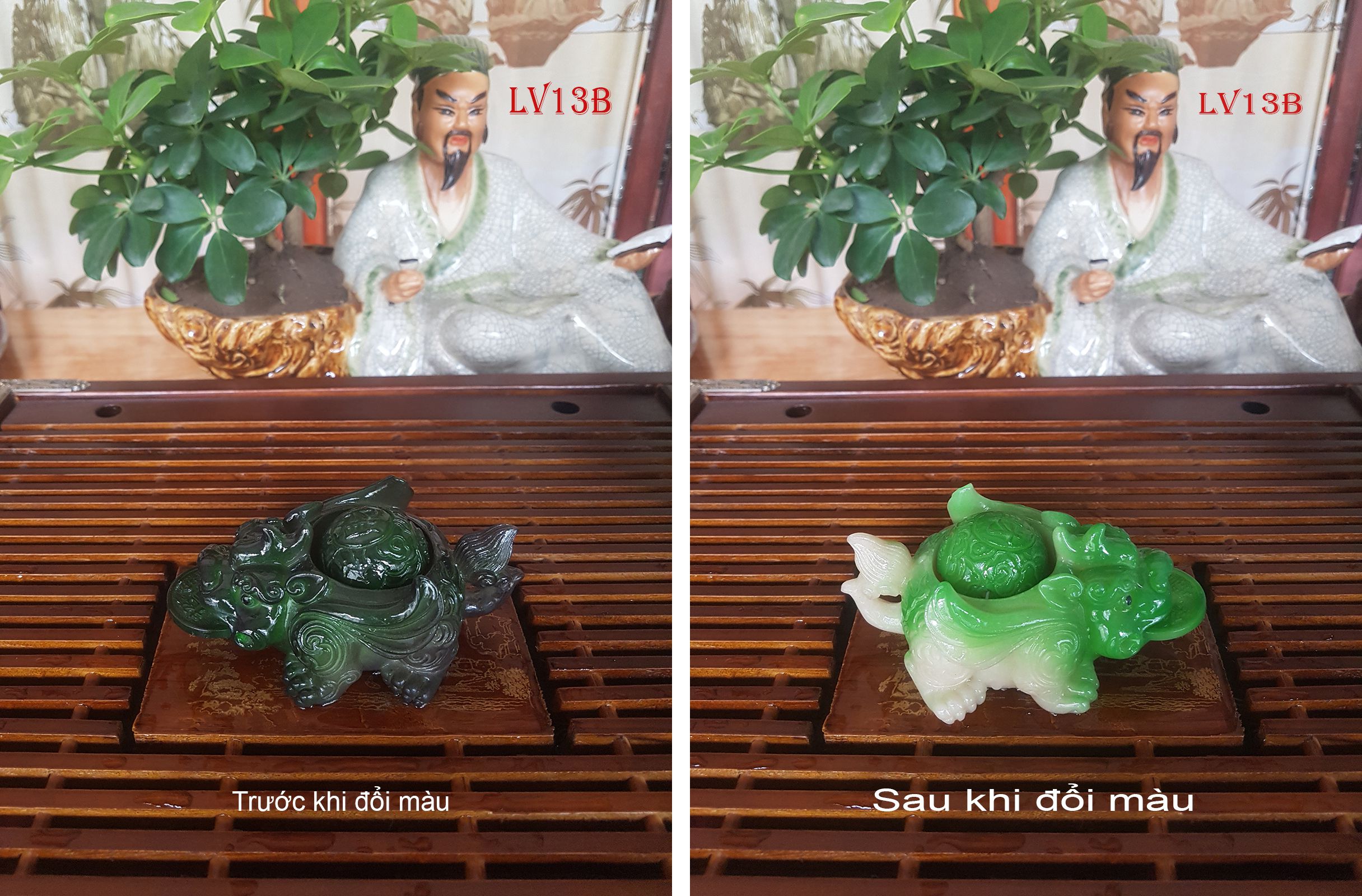 Pet đổi màu để bàn trà - KT: 12.2*7.5*5.5CM