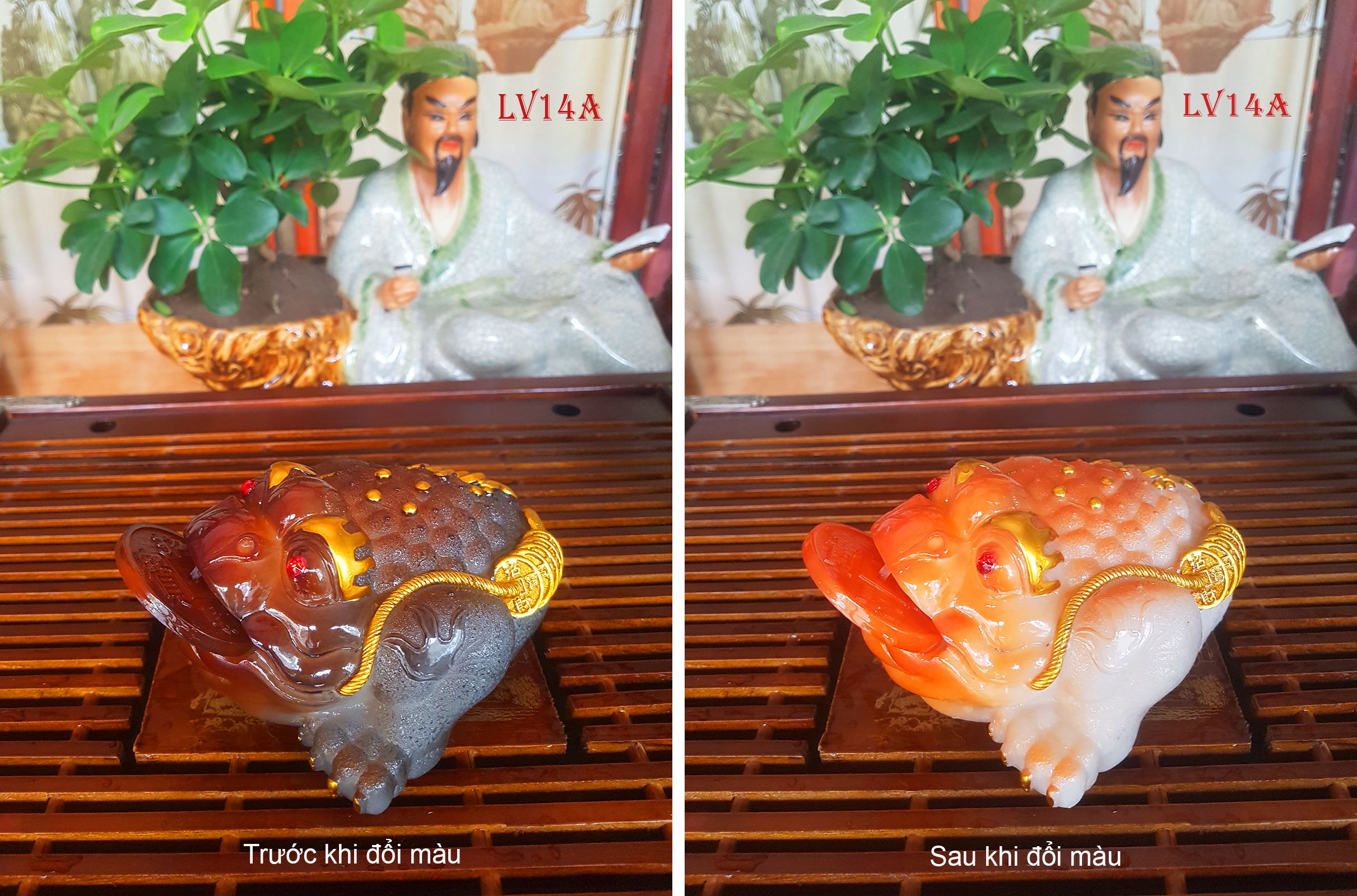 Pet đổi màu để bàn trà - KT: 11.5*8*5.5CM