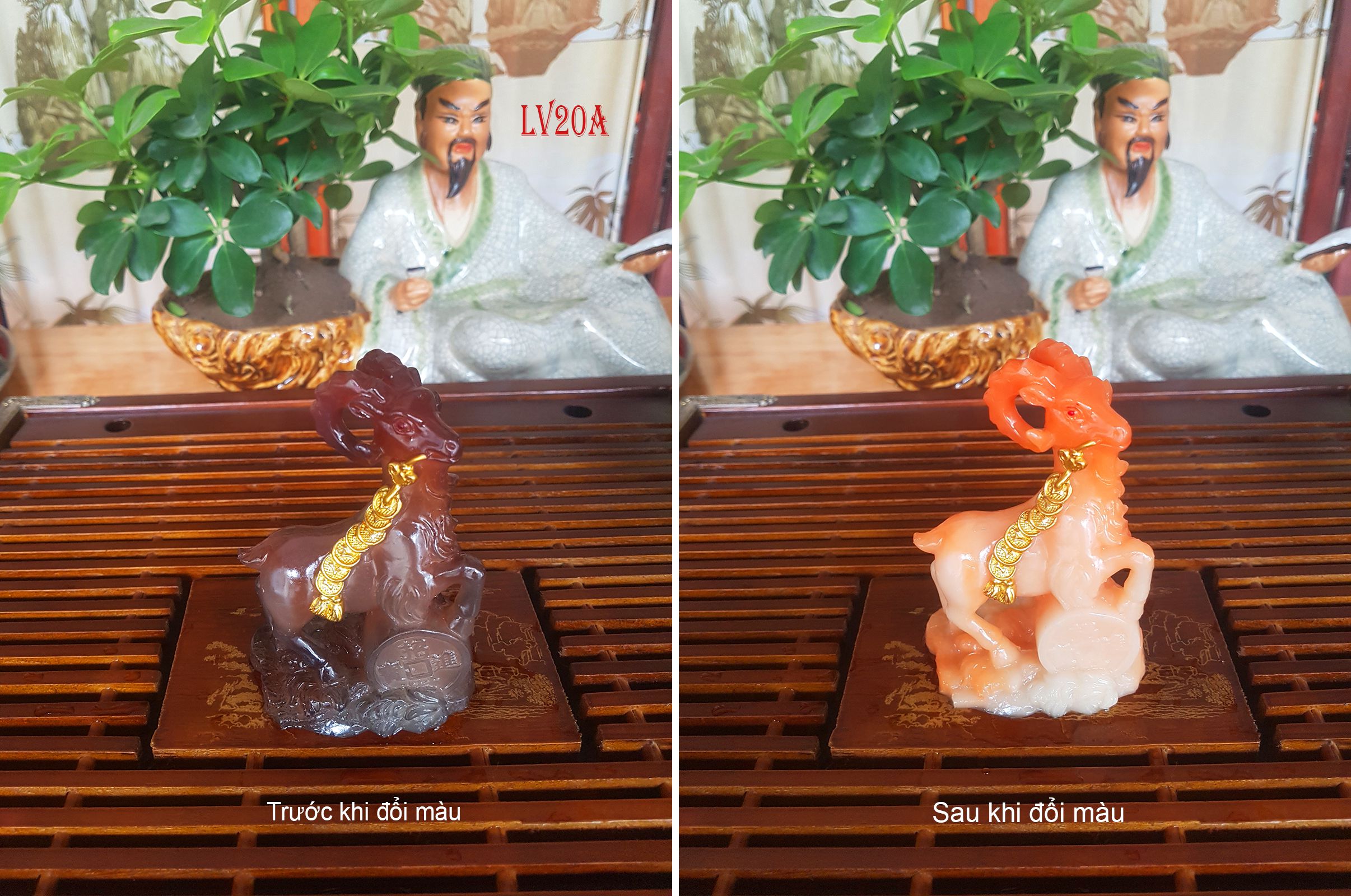 Pet đổi màu để bàn trà - KT: 7.5*5.5*12CM