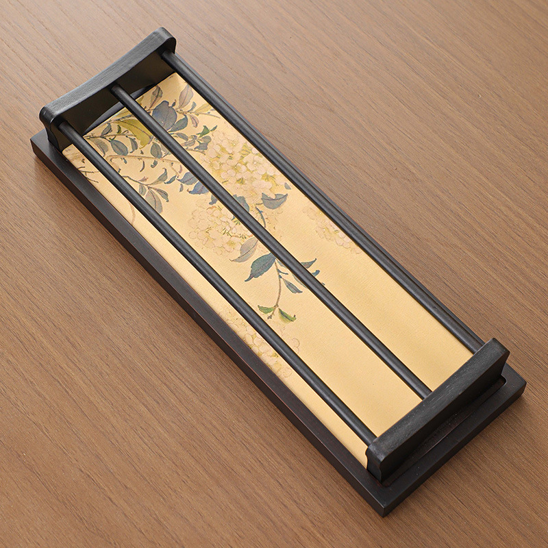 Gác chén tre tích hợp khay nhiều họa tiết KT 34.5*12*2cm - Gác chén 32*10.2*4cm