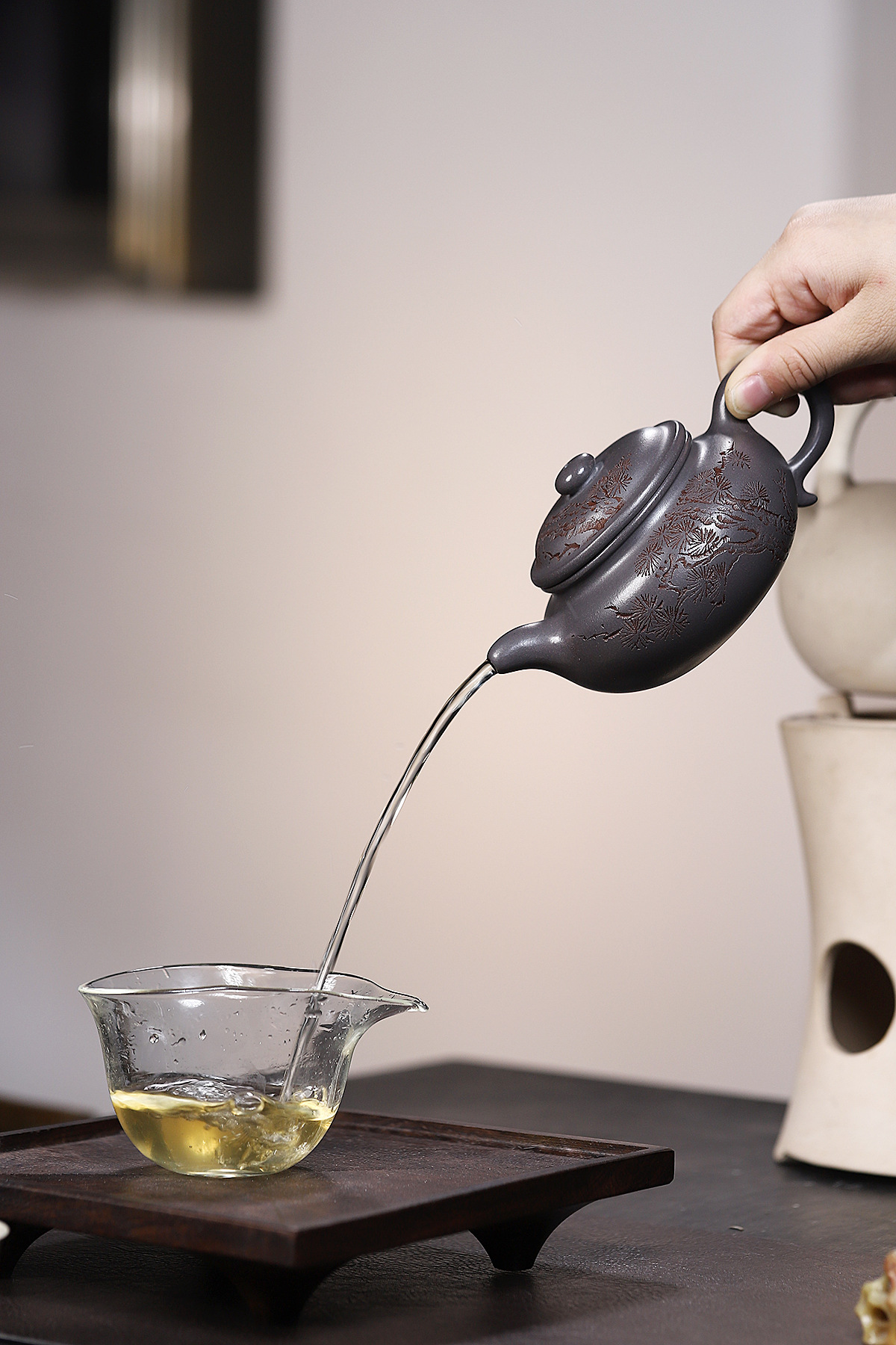 Ấm Phỏng Cổ Tùng Bách - Thiên thanh nê - NN Ưu Tú Công Nghệ - 250ml - Nội suy khổng