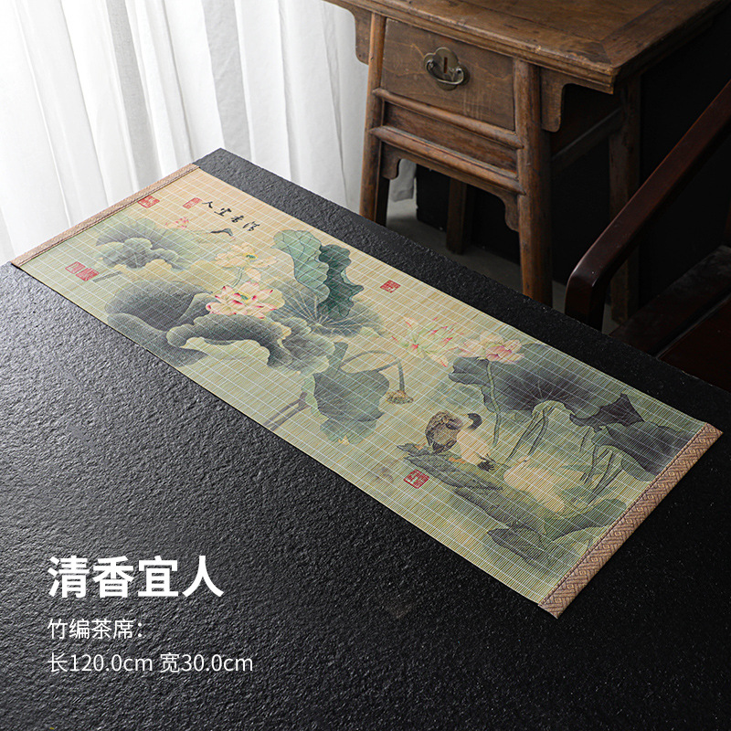 Chiếu trải trà đan tre