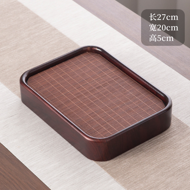Khay trà tre đan chữ nhật-Kt 27*20*5cm
