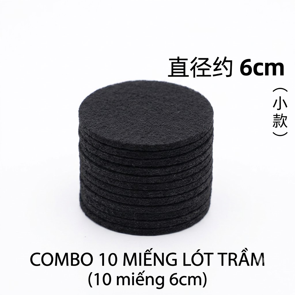 Combo 10 Miếng lót trầm - Sợi thuỷ tinh chống cháy 6cm