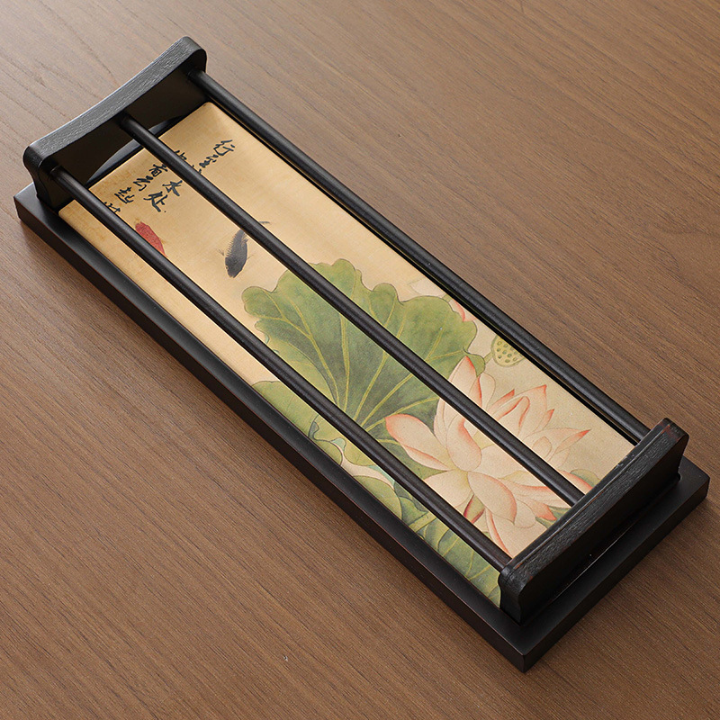 Gác chén tre tích hợp khay nhiều họa tiết KT 34.5*12*2cm - Gác chén 32*10.2*4cm