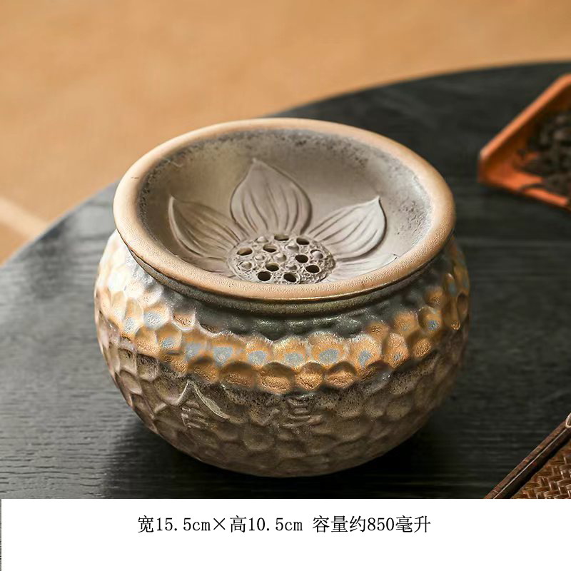 Ang đổ bã trà hoa sen 850ml - gốm nhật - KT 15.5*10.5cm