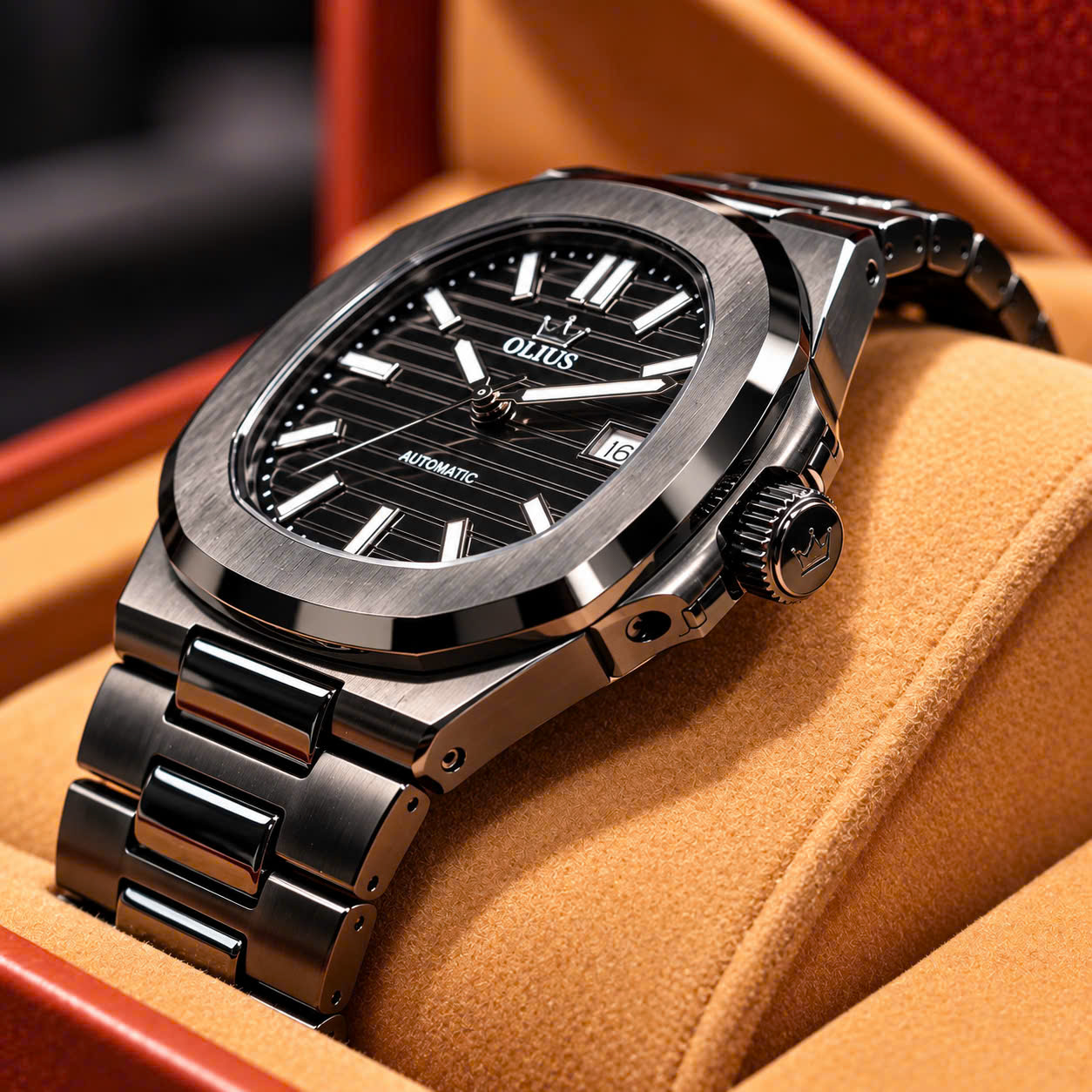 Đồng Hồ Nam Cao Cấp Olius - Đồng Hồ Cơ kính Sapphire 40mm, Máy Nhật MIYOTA, Thép không gỉ 316L đúc đặc, Chống nước 10atm