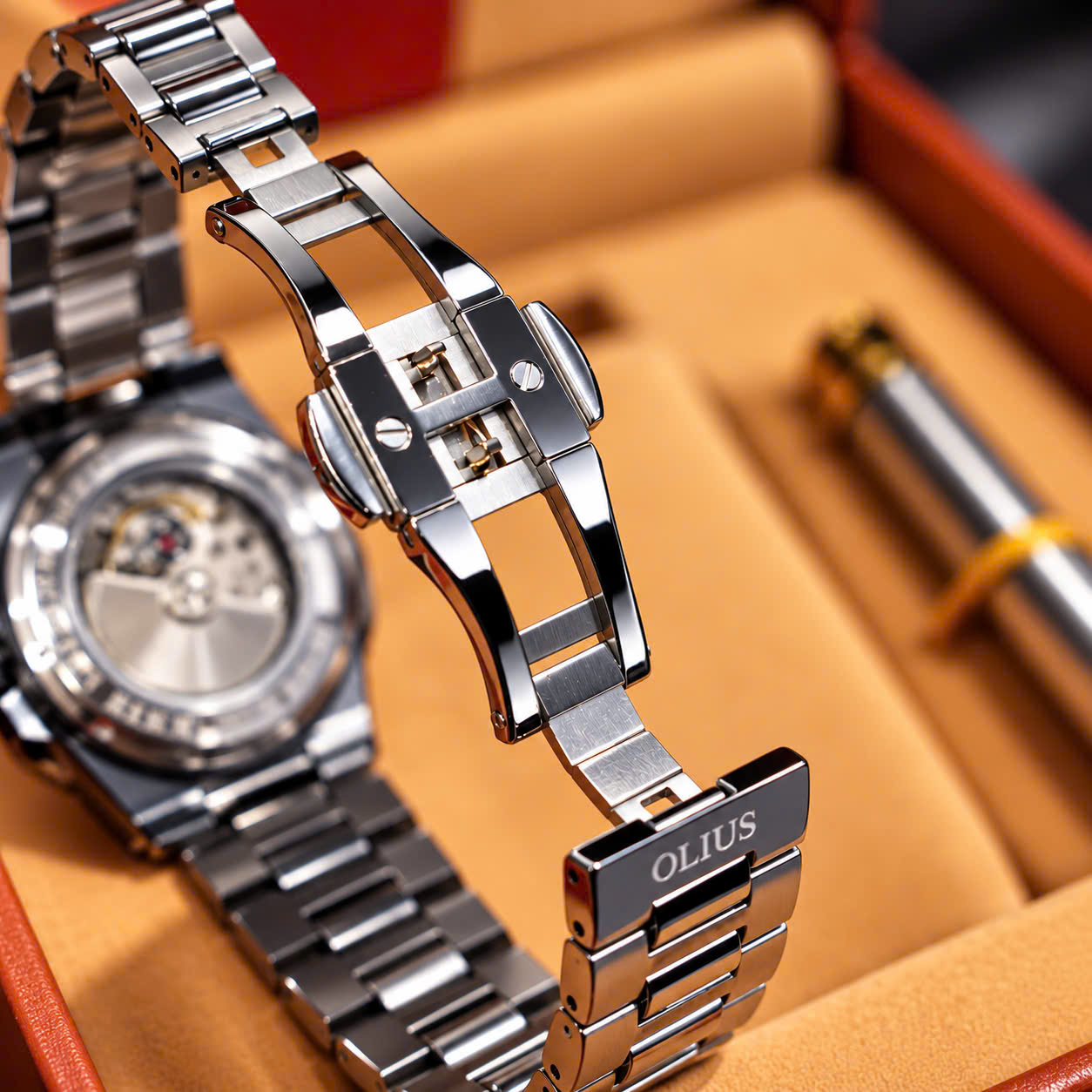 Đồng Hồ Nam Cao Cấp Olius - Đồng Hồ Cơ kính Sapphire 40mm, Máy Nhật MIYOTA, Thép không gỉ 316L đúc đặc, Chống nước 10atm