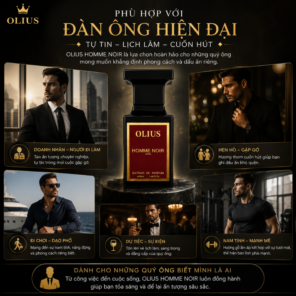 NƯỚC HOA OLIUS EXtrait de Parfum 50ml – HƯƠNG THƠM CỦA SỰ TỰ TIN VÀ PHONG CÁCH