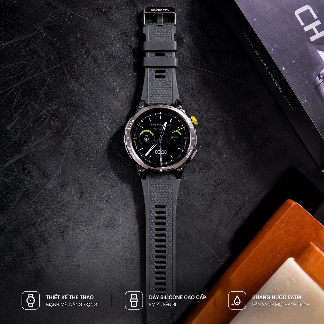 Đồng Hồ Thông Minh Nam OLIUS Smart Watch - Màn AMOLED 46mm, Chông Nước, Chống Bụi, GPS độc lập