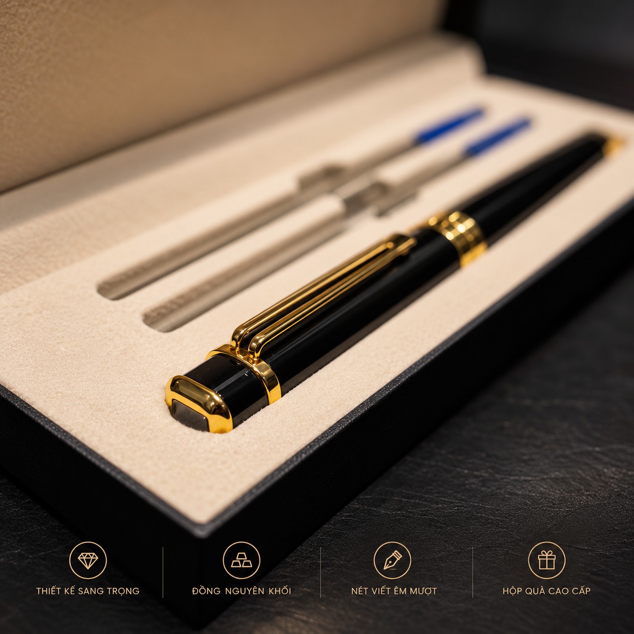 Bút Đồng OLIUS Cao Cấp từ Đồng Brass Nguyên Khối  - Bút Ký cho Doanh Nhân, thiết kể Sang trọng, Ngòi Tungsten siêu bền