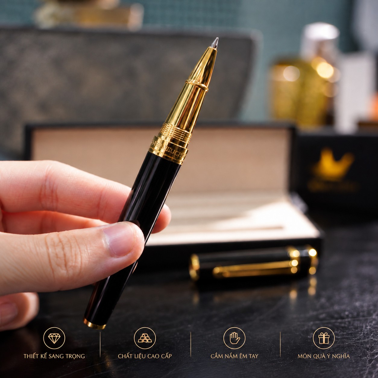 Bút Đồng OLIUS Cao Cấp từ Đồng Brass Nguyên Khối  - Bút Ký cho Doanh Nhân, thiết kể Sang trọng, Ngòi Tungsten siêu bền
