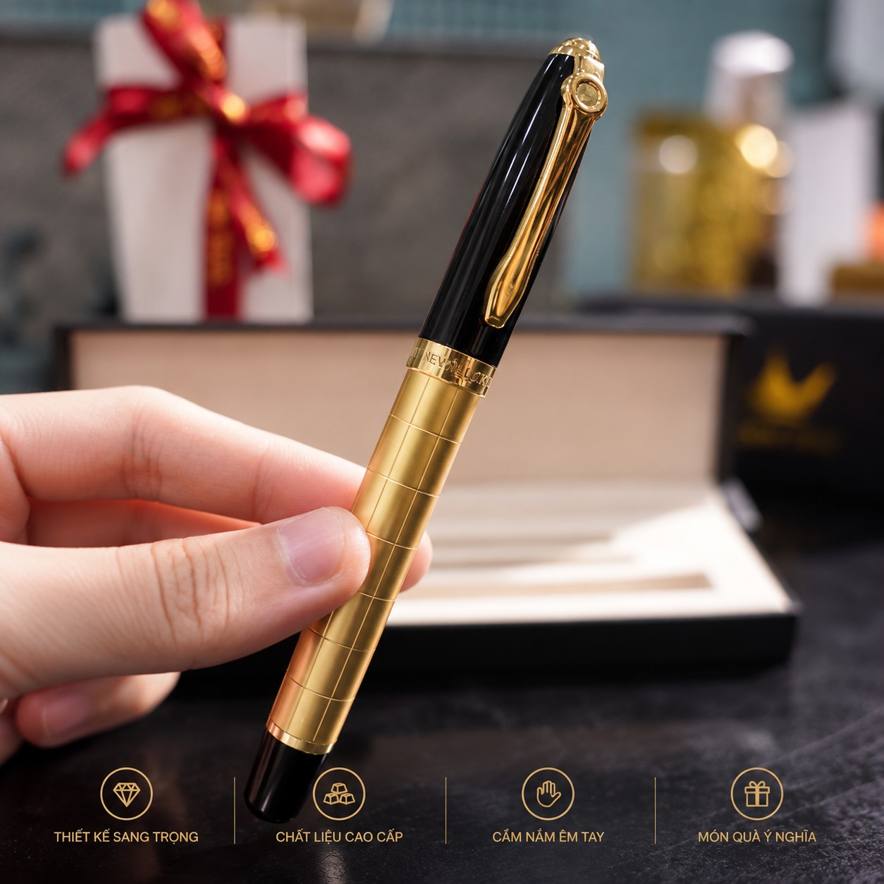 Bút Đồng OLIUS Cao Cấp từ Đồng Brass Nguyên Khối  - Bút Ký cho Doanh Nhân, thiết kể Sang trọng, Ngòi Tungsten siêu bền