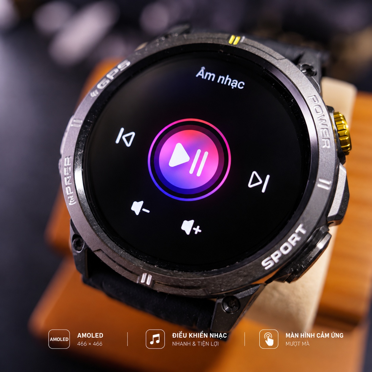 Đồng Hồ Thông Minh Nam OLIUS Smart Watch - Màn AMOLED 46mm, Chông Nước, Chống Bụi, GPS độc lập