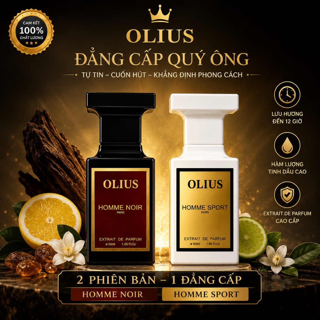 NƯỚC HOA OLIUS EXtrait de Parfum 50ml – HƯƠNG THƠM CỦA SỰ TỰ TIN VÀ PHONG CÁCH