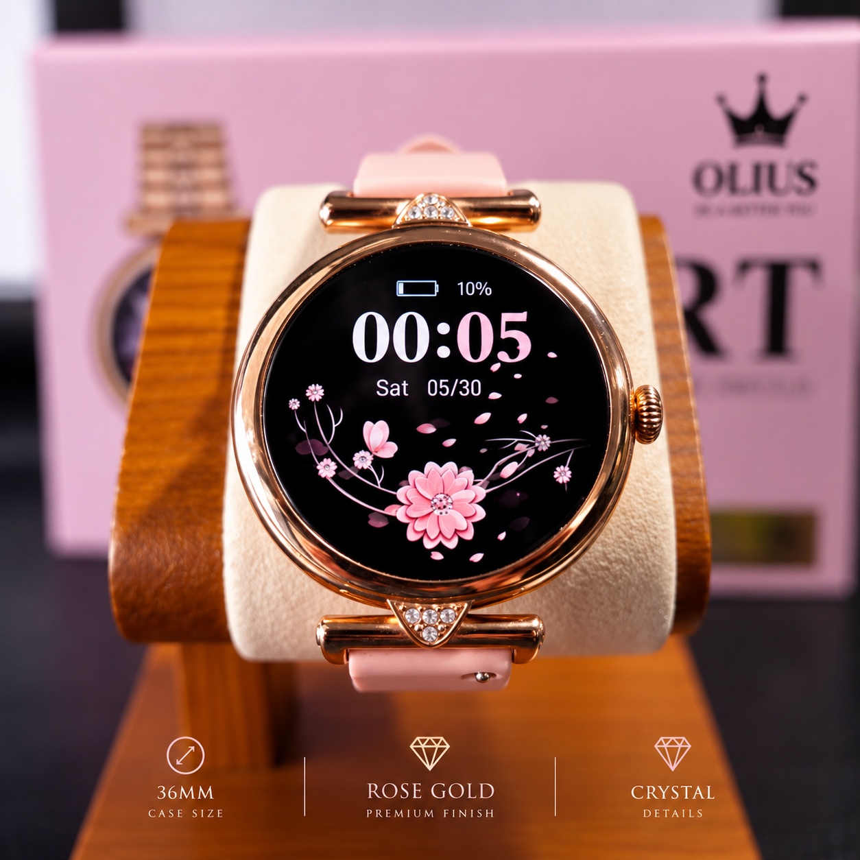 Đồng Hồ Thông Minh Nữ OLIUS Smart Watch - Màn hình 36mm AMOLED, Chống Nước- Tặng kèm dây đeo