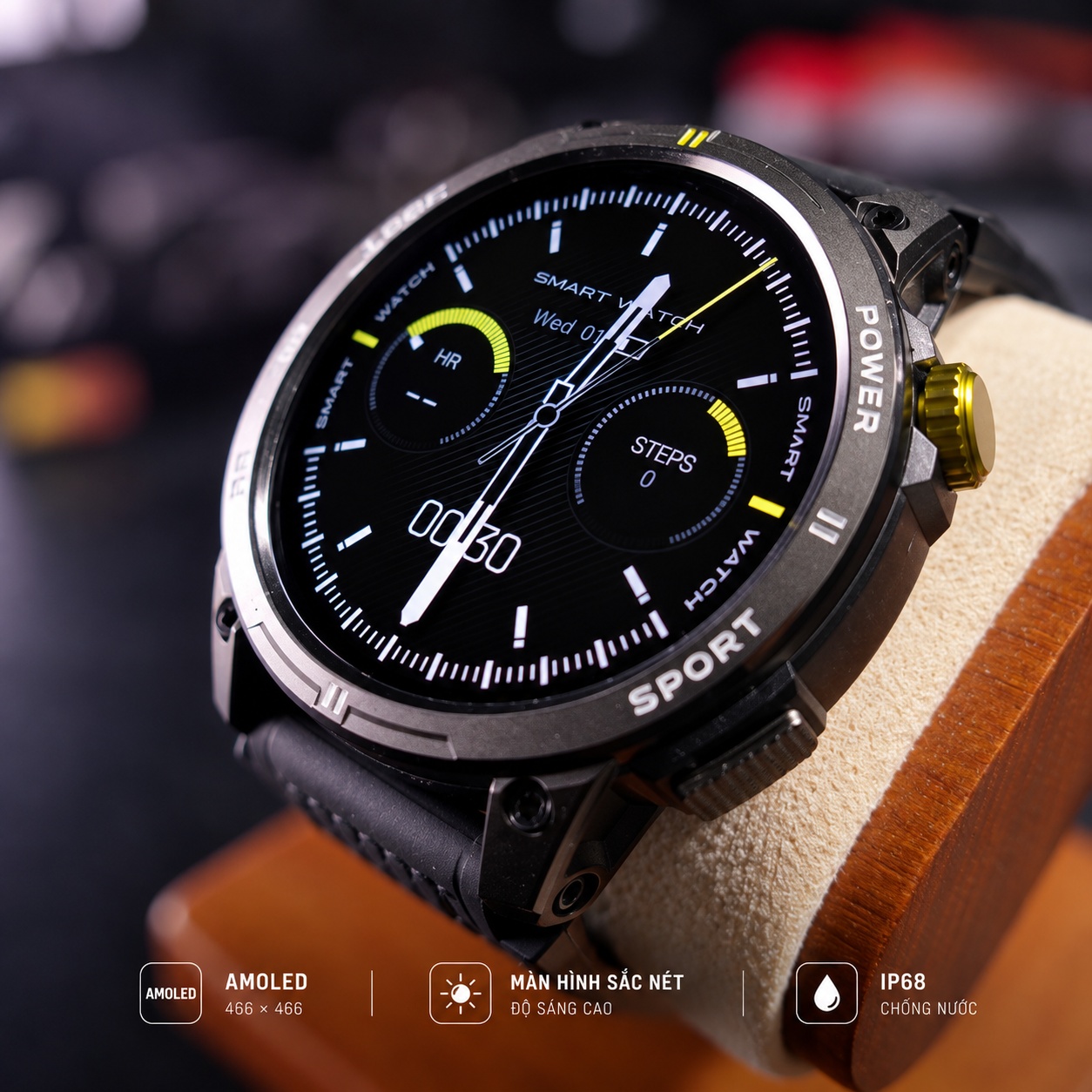 Đồng Hồ Thông Minh Nam OLIUS Smart Watch - Màn AMOLED 46mm, Chông Nước, Chống Bụi, GPS độc lập