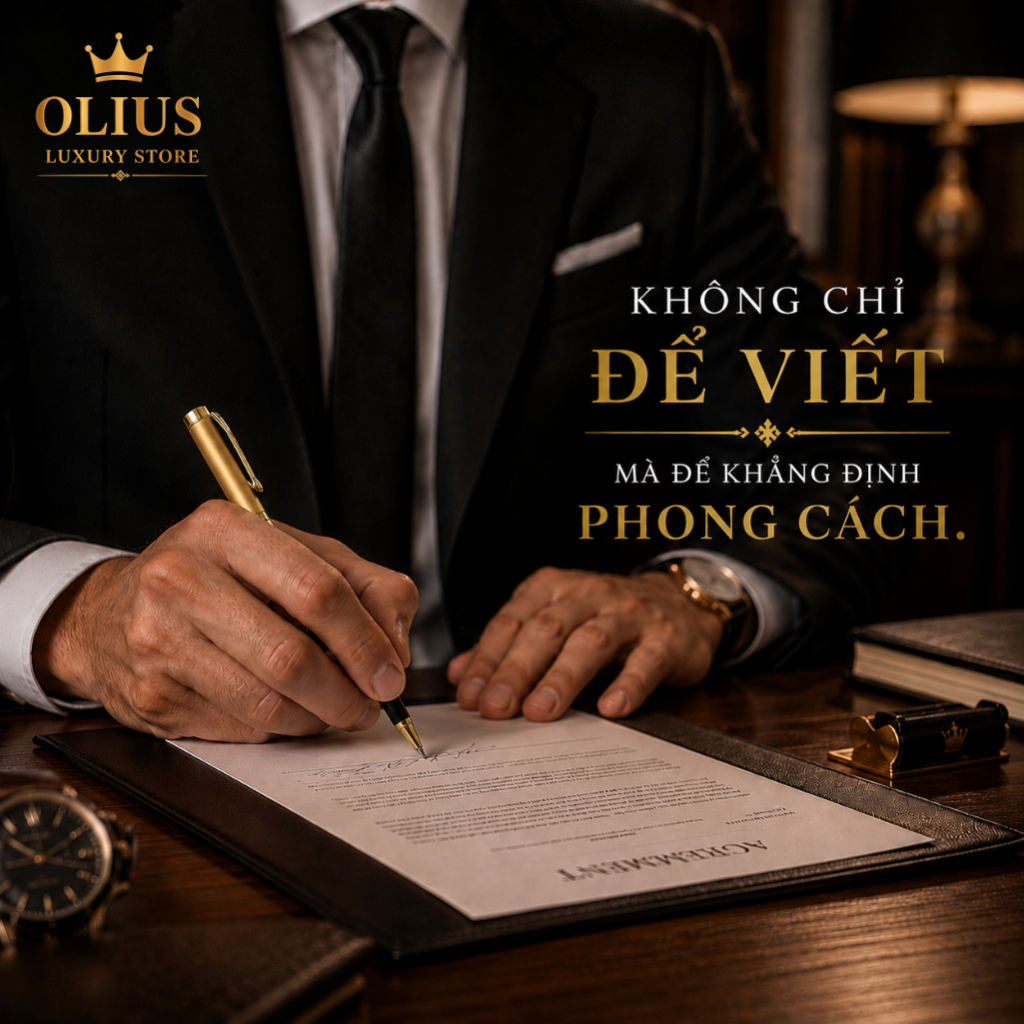 Bút Đồng, Bút Thép OLIUS Cao Cấp từ Đồng Brass Nguyên Khối  - Bút Ký cho Doanh Nhân, thiết kể Sang trọng