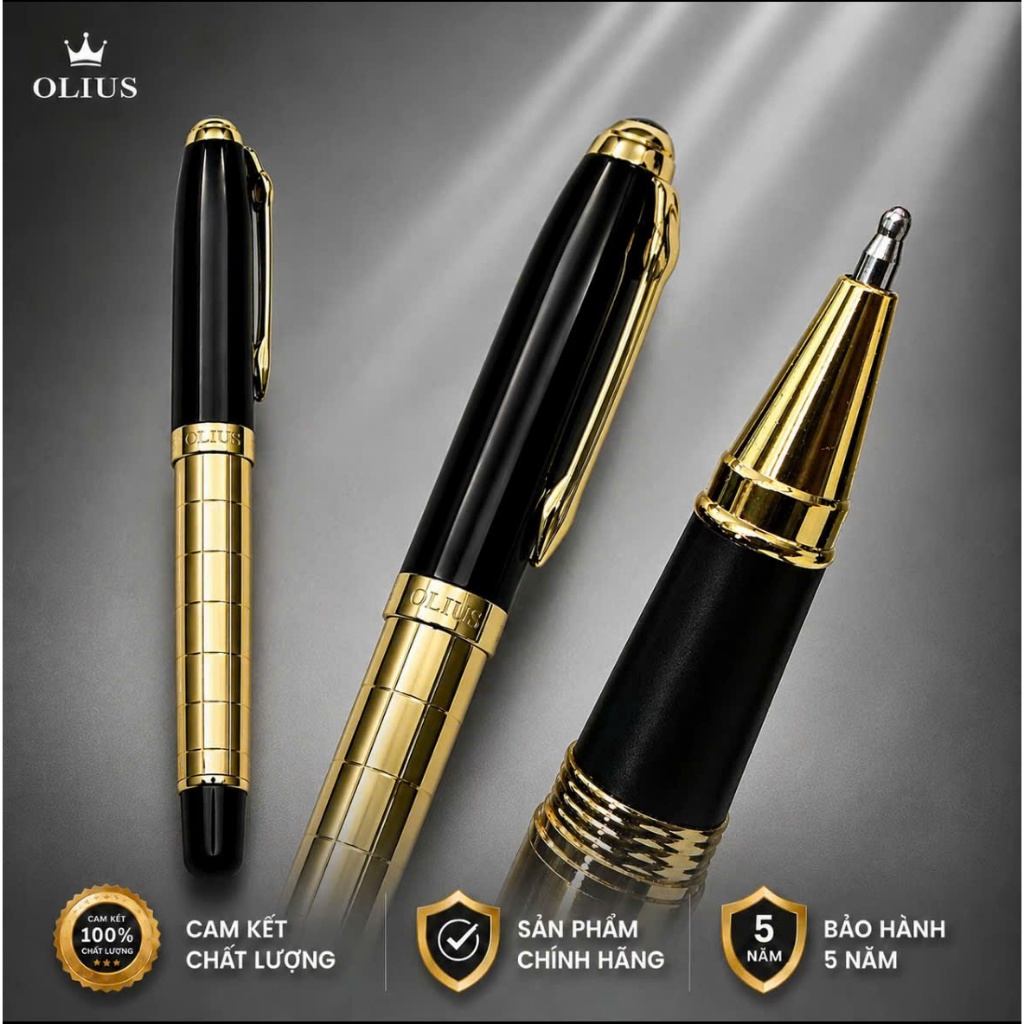 Bút Đồng, Bút Thép OLIUS Cao Cấp từ Đồng Brass Nguyên Khối  - Bút Ký cho Doanh Nhân, thiết kể Sang trọng