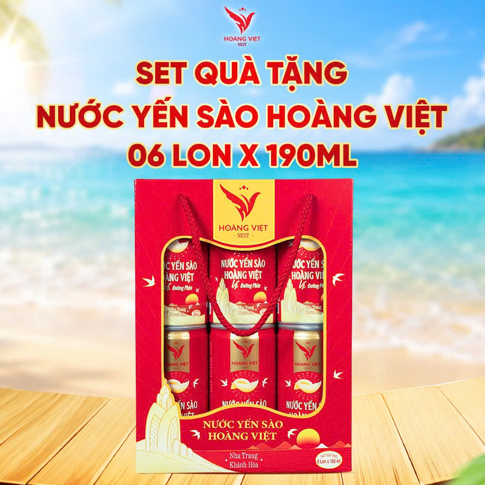 SET QUÀ TẶNG 06 LON NƯỚC YẾN SÀO HOÀNG VIỆT 190ML