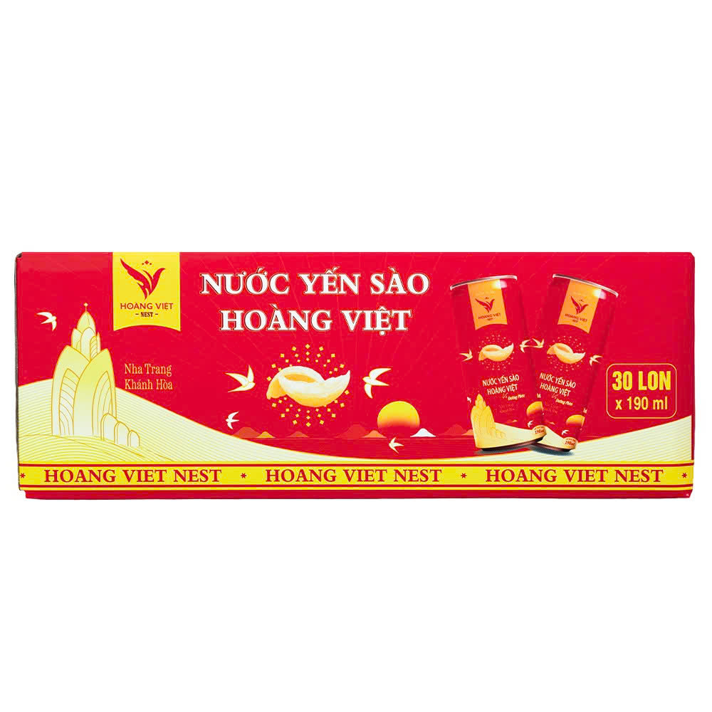 Thùng quà tặng 30 lon nước yến sào Hoàng Việt 190ml
