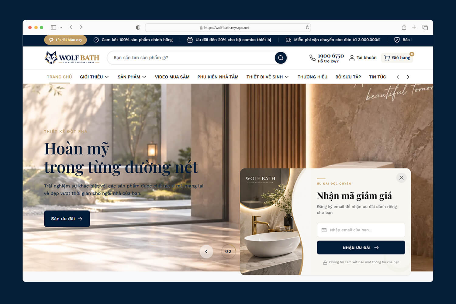 Popup nhập email nhận mã giảm giá