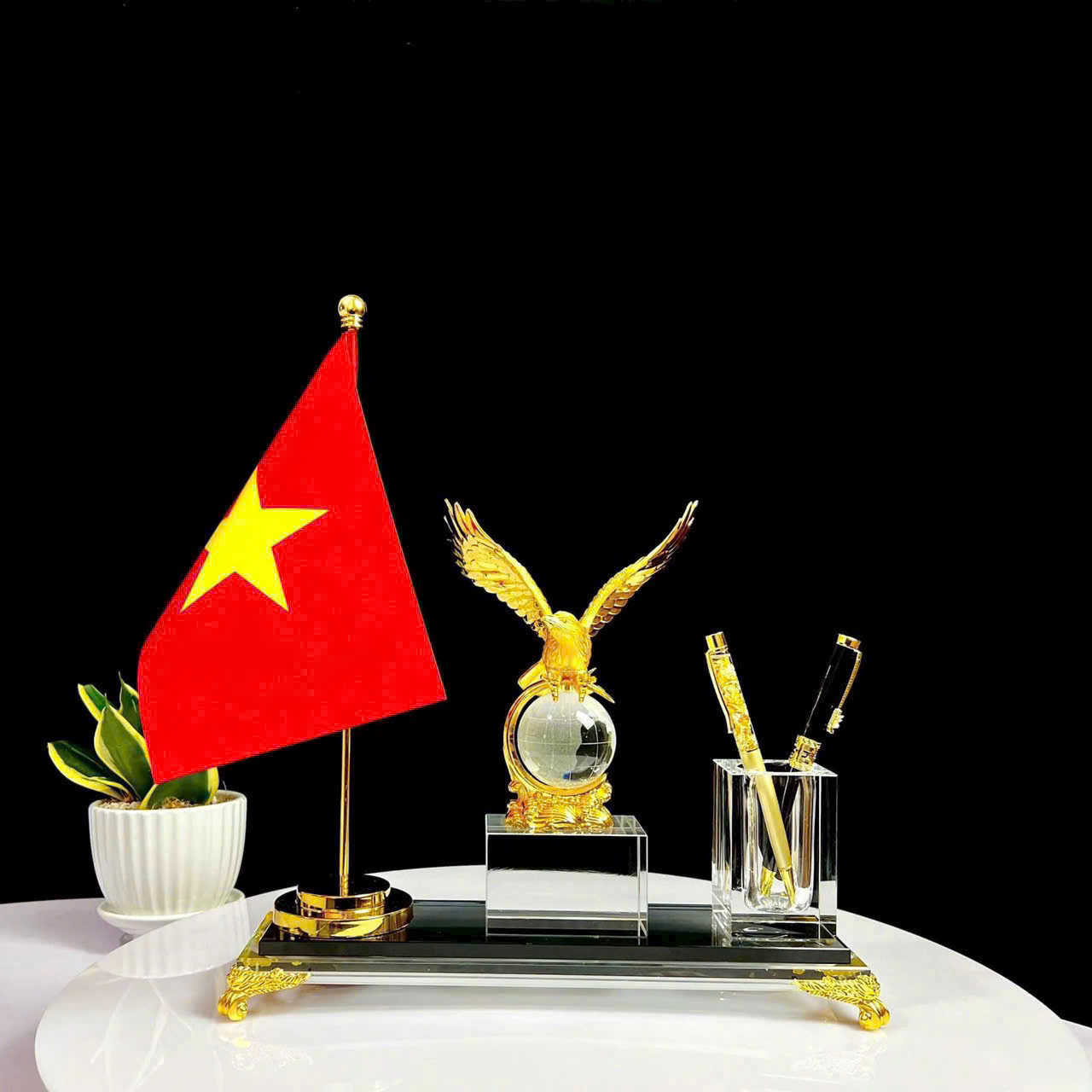 Bộ để bàn pha lê 02