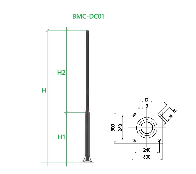 CỘT ĐÈN TRANG TRÍ THÂN THÉP BMC-DC01
