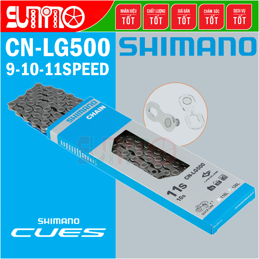 Sên xe đạp SHIMANO LG500 9/10/11speed Japan chính hãng