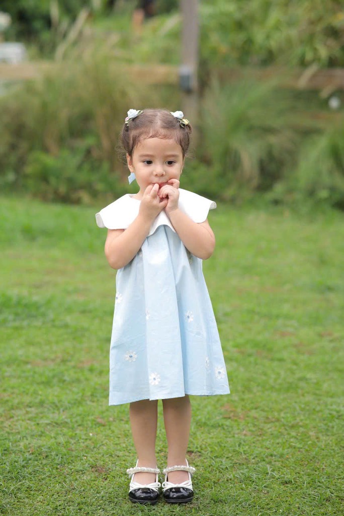Đầm Thiên Thanh - Đầm suông chữ A màu xanh