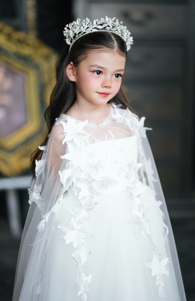 Đầm Iris - Đầm hoa diên vỹ kèm áo choàng