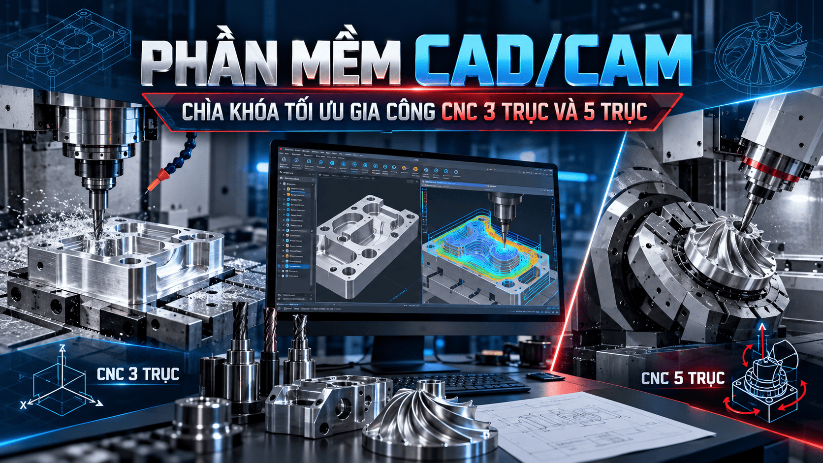 PHẦN MỀM CAD/CAM – CHÌA KHÓA TỐI ƯU GIA CÔNG CNC 3 TRỤC VÀ 5 TRỤC