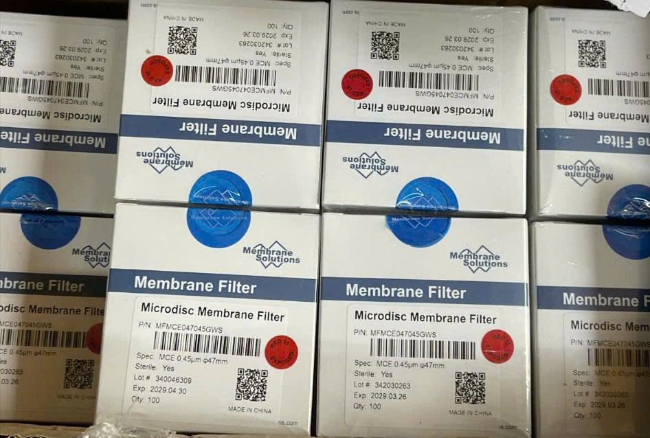 Màng lọc vi sinh MCE kẻ ô 47mm MEMBRANE SOLUTIONS lỗ lọc 0.22 / 0.45 / 0.8 um, Individually Sterile, membrane filter, có VAT