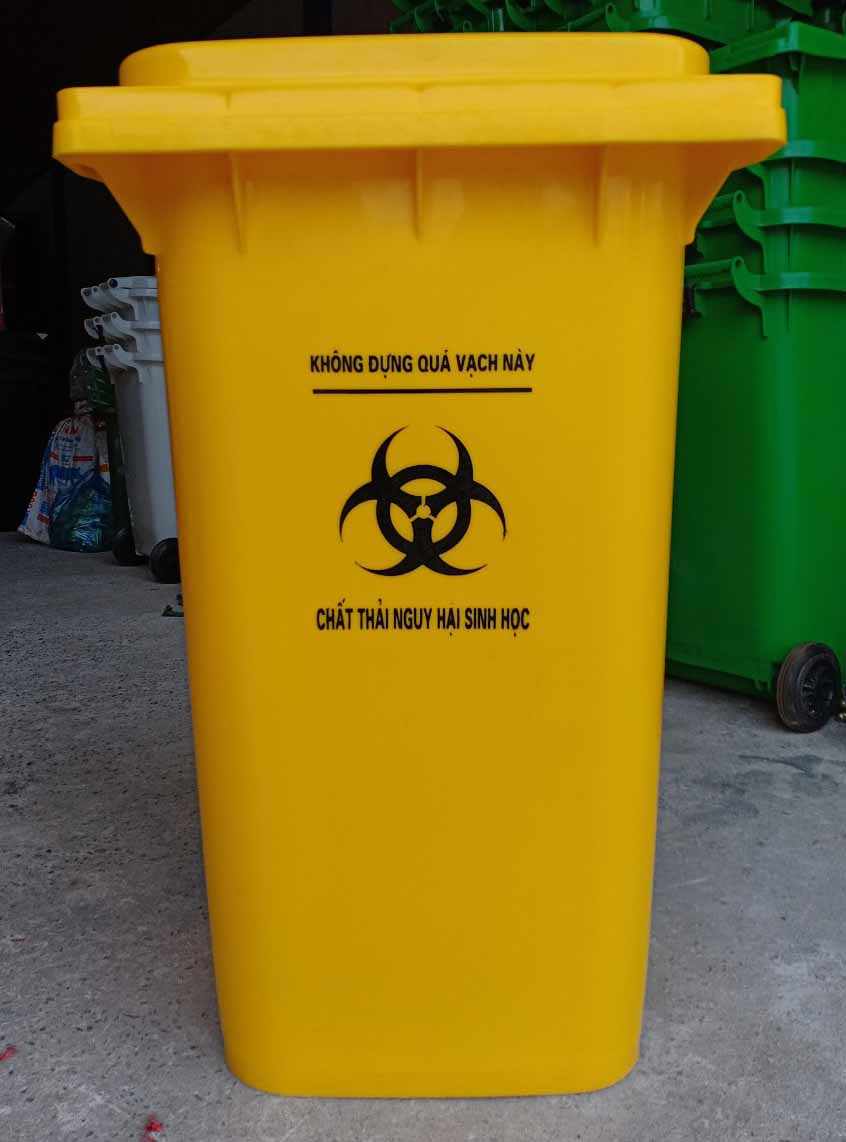 thùng rác công cộng 240l màu vàng loại đẹp