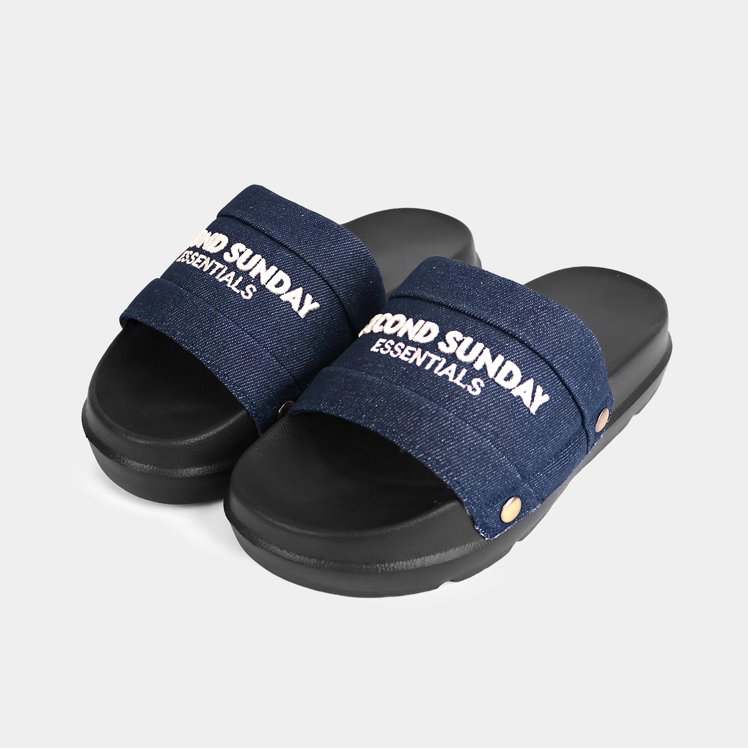 Dép Nam Nữ Nam Nữ Second Sunday Denim Slides SL12