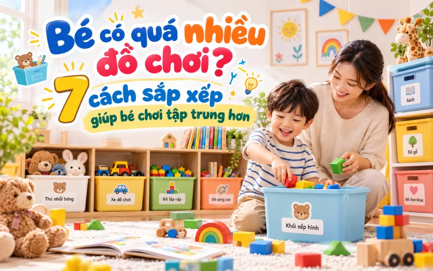 Bé có quá nhiều đồ chơi? 7 cách sắp xếp giúp bé chơi tập trung hơn